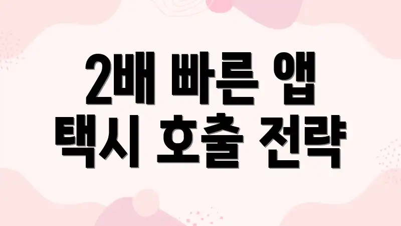 2배 빠른 앱 택시 호출 전략