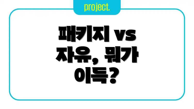 패키지 vs 자유, 뭐가 이득?