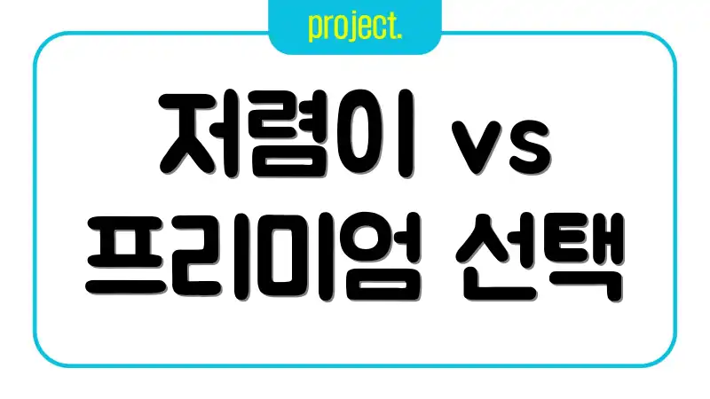 저렴이 vs 프리미엄 선택
