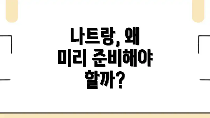 나트랑, 왜 미리 준비해야 할까?
