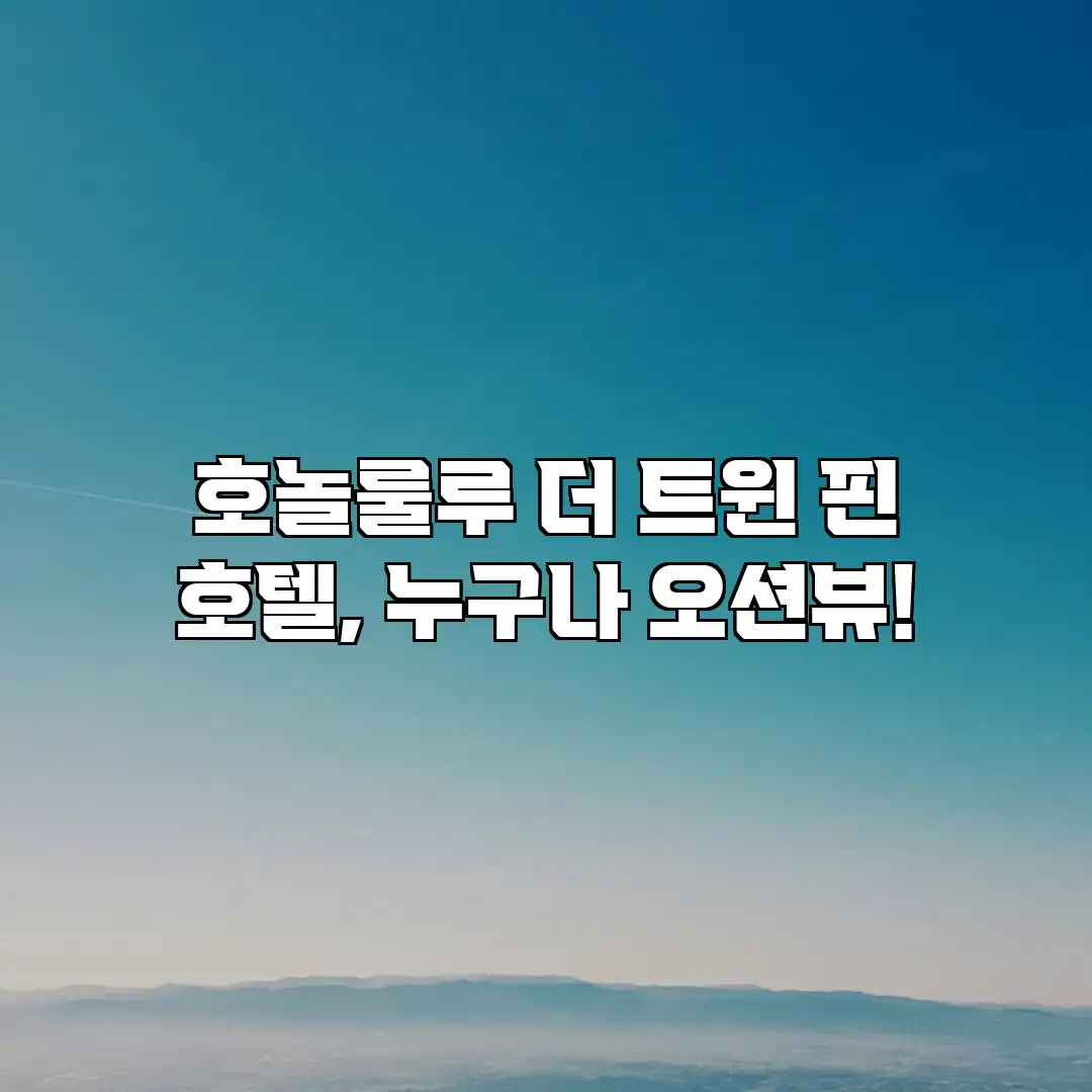 호놀룰루 더 트윈 핀 호텔, 누구나 오션뷰!